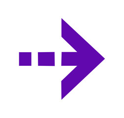 vector purple arrow icon on white background	