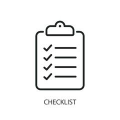 Checklist thin line vector icons.