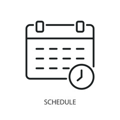 Schedule thin line vector icons.