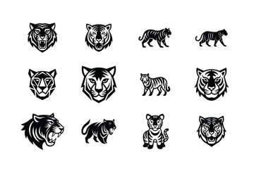 Tiger Head Logo Bundle Set | Fierce Vector Collection