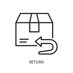 Return thin line vector icons.