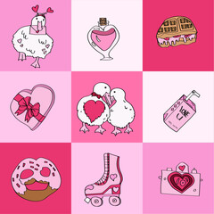 V-Day patchwork pattern seamless