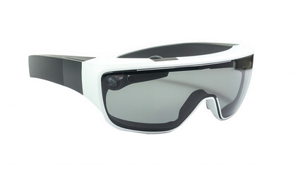 Futuristic augmented reality glasses showcasing innovative technology design on transparent background