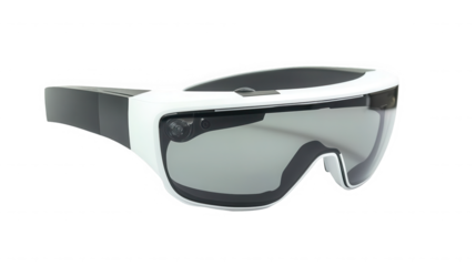 Futuristic augmented reality glasses showcasing innovative technology design on transparent background