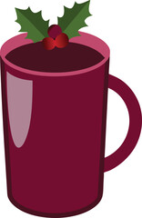Obraz premium Christmas Mulled Wine Warmth cheerful party glass of warm spiced wine with citrus and anise