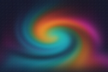 Abstract colorful spiral with a textured background and vibrant hues
