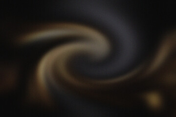 Dark abstract background with a swirling golden light and grainy texture