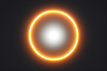 Dynamic glowing orange ring with a bright white center creates a modern abstract design