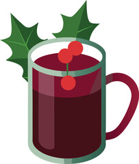 Obraz premium Christmas Mulled Wine Warmth rustic holiday cup of steaming mulled wine with cinnamon and cloves