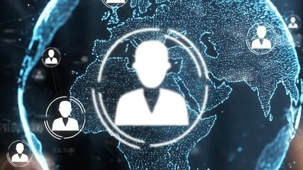 Global Network of People and Connections on Digital Earth. - Powered by Adobe