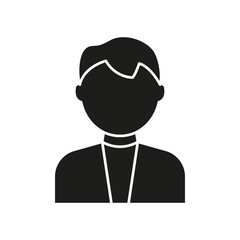 Male Avatar Profile Solid Icon. Male Persona, Account Profile, And User Identity Silhouette Symbol. Online Presence And Digital Representation. Isolated Vector Illustration