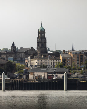Looking across to Birkenhead from Liverpool, United Kingdom.