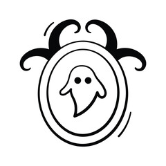 Take a look at this amazing doodle icon of haunted mirror