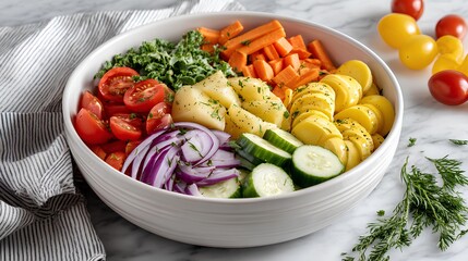 Healthy Rainbow Veggie Bowl