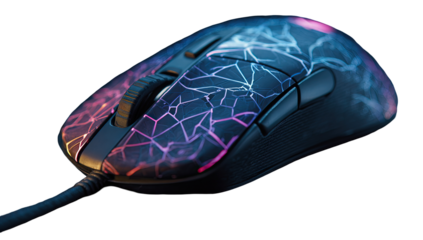 Gaming mouse, vibrant design, black base