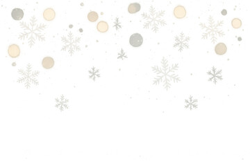 Fototapeta premium Falling snow with snowflakes and bokeh lights, creating a winter holiday background on transparent