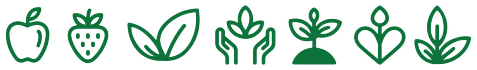 vegan bio icon set healthy fruit vegetable collection