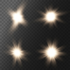 Realistic Sun Light Rays Effect on Transparent Background