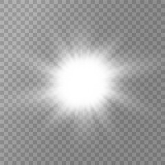 Realistic Sun Light Rays Effect on Transparent Background