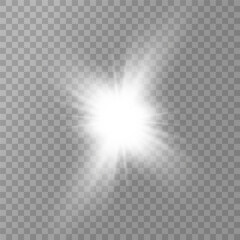 Realistic Sun Light Rays Effect on Transparent Background