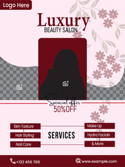 Modern beauy salon poster design beauty parlor flyer template