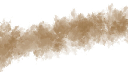 Abstract Brown Paint Stroke with Jagged Edges and brush isolated on a transparent background