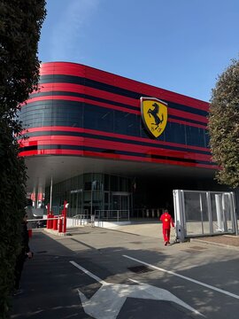 ferrari factory entrance in maranello, italy, february 26, 2025