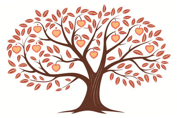 Obraz premium tree with red hearts