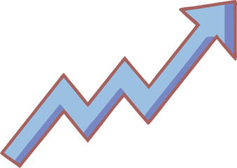 Stylized Arrow Graph Pointing Upwards Representing Growth and Success