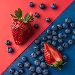 strawberries and blueberries