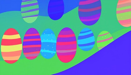 Easter illustration made with colorful eggs. Creative holiday concept. Cartoon design