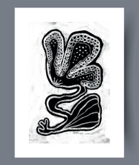 An Intricate and Detailed Abstract Floral Design Presented in a Striking Black and White