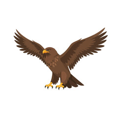 Eagle. Flat illustration of bird. Vector illustration for prints, clothing, packaging, stickers.