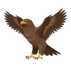 Eagle. Flat illustration of bird. Vector illustration for prints, clothing, packaging, stickers.