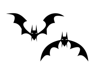 Fototapeta premium Halloween Horror Bat Silhouette, Vector Illustration