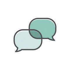 Naklejka premium Two overlapping speech bubbles communicating ideas isolated on transparent background