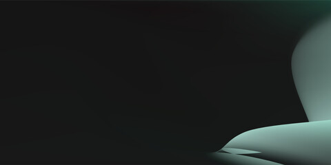 Abstract background Soft green light on dark background modern