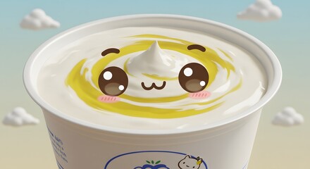 Kebab skewer plate smiling, cartoon style sticker