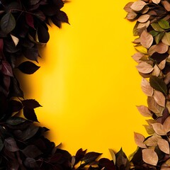 Vibrant Fall Frame with Oak Leaves, Pinecones, and Central Blank Area