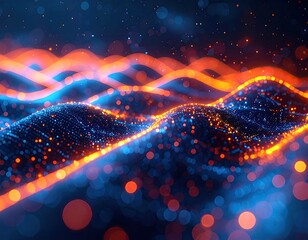 Glowing waves of particles on a surface