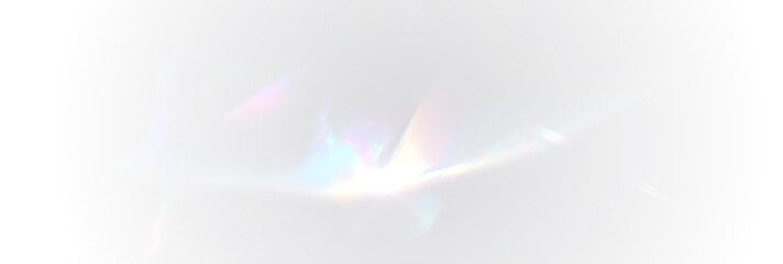 Crystal prism abstract rainbow light refraction with glowing spectrum beams, diamond sparkle and colorful rays. Transparent optical overlay for jewelry, neon backgrounds and elegant glass effects
