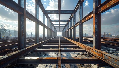 Steel framework of a building under construction