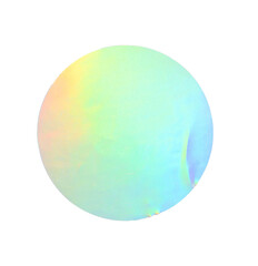 Holographic Round iridescent sticker reflecting light, creating abstract colors, transparent background, element ethereal design generating
