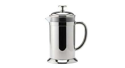 Shining French Press: This elegant French press, crafted from gleaming chrome, embodies simplicity and function, promising a rich and flavorful coffee experience.