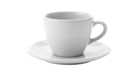 Ceramic Cup and Saucer: A clean, minimalist image showcasing a pristine white ceramic cup perched gracefully upon its matching saucer, symbolizing the simple elegance of everyday moments.
