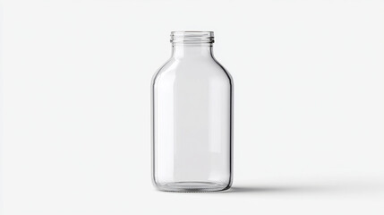 Minimal mockup PNG style: isolated transparent background of a beverage bottle with blank label and subtle drop shadow