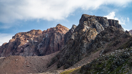 rocky mountain peaks. highlands. cliffs