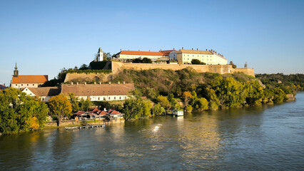Fototapeta premium Petrovaradin fortress in autumn, Novi Sad
