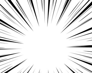 Obraz premium 漫画素材にモノクロでシンプルな集中線