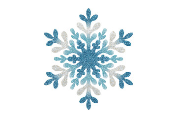 A Happy New Year snowflake design with glitter, isolated on a transparent background.